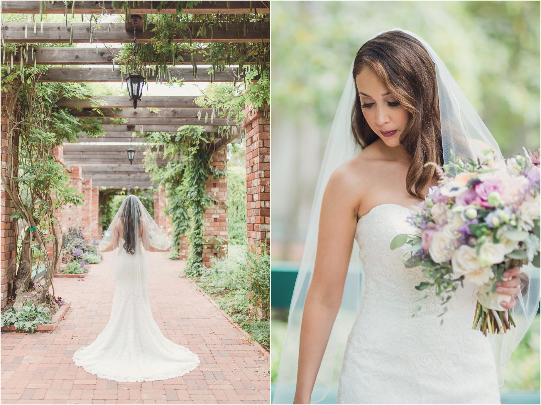 A bride stands under an overhang filled with greenery and climbing vines at the belmond el encanto