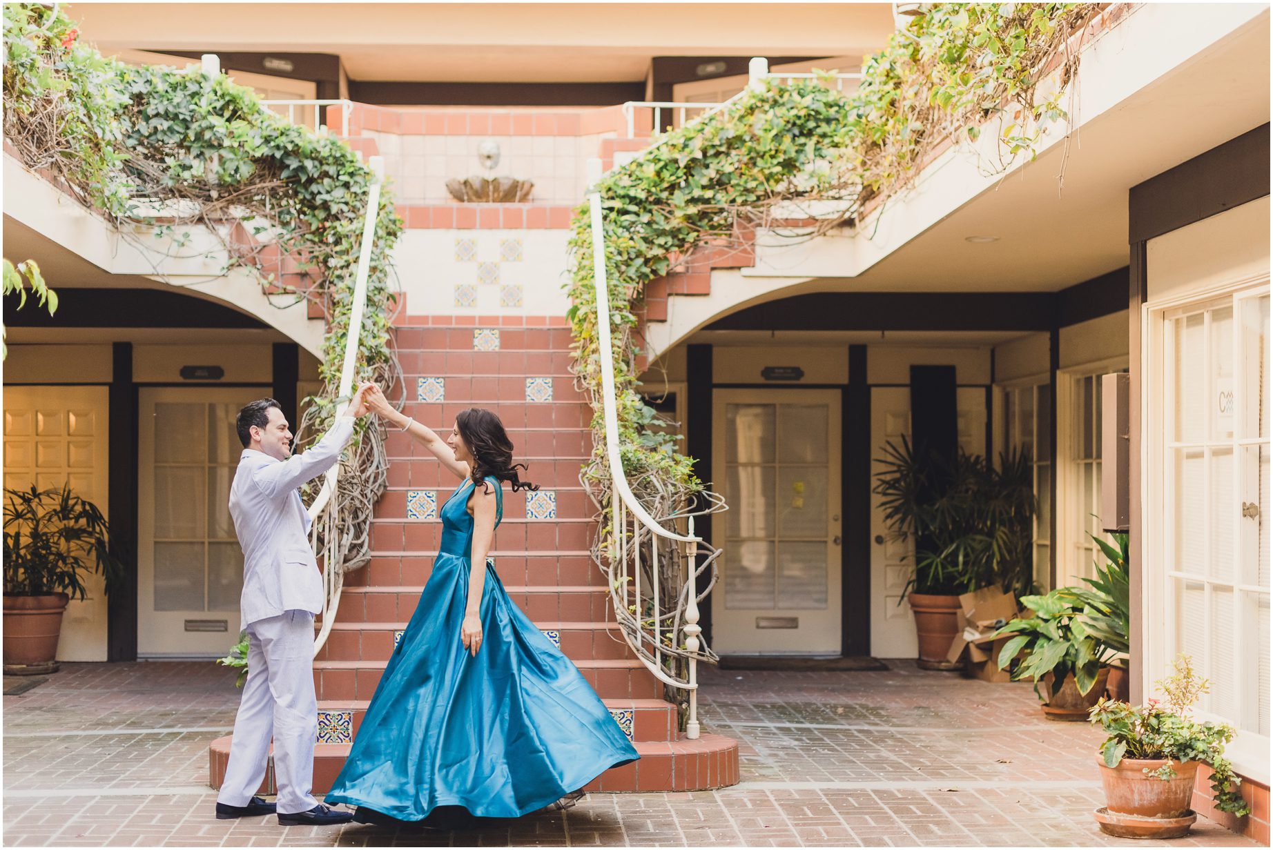 A couple, dancing at Malaga Cove Plaza in Palos Verdes