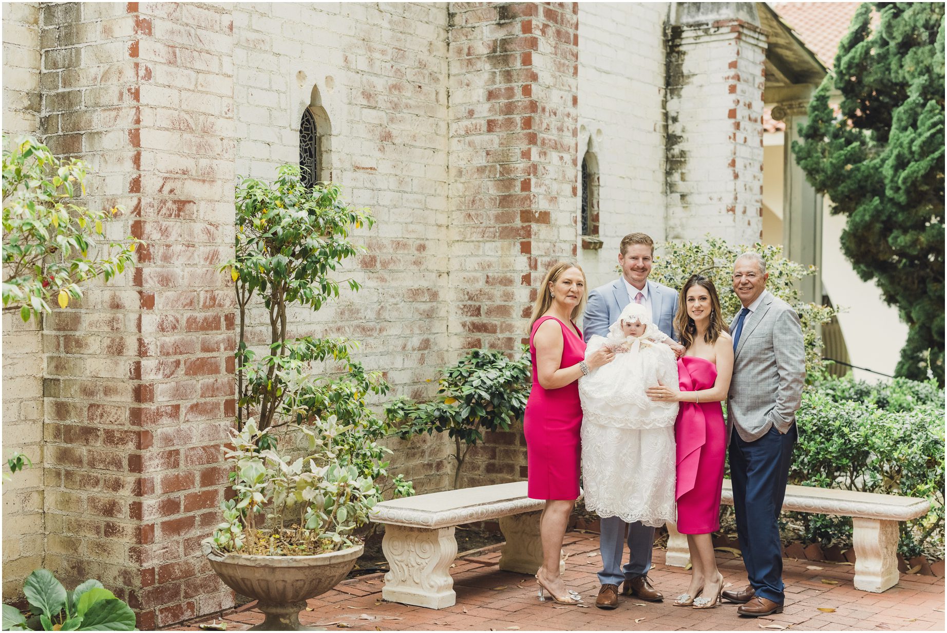 A family poses for portraits during their Palos Verdes Mini Session with Sun & Sparrow