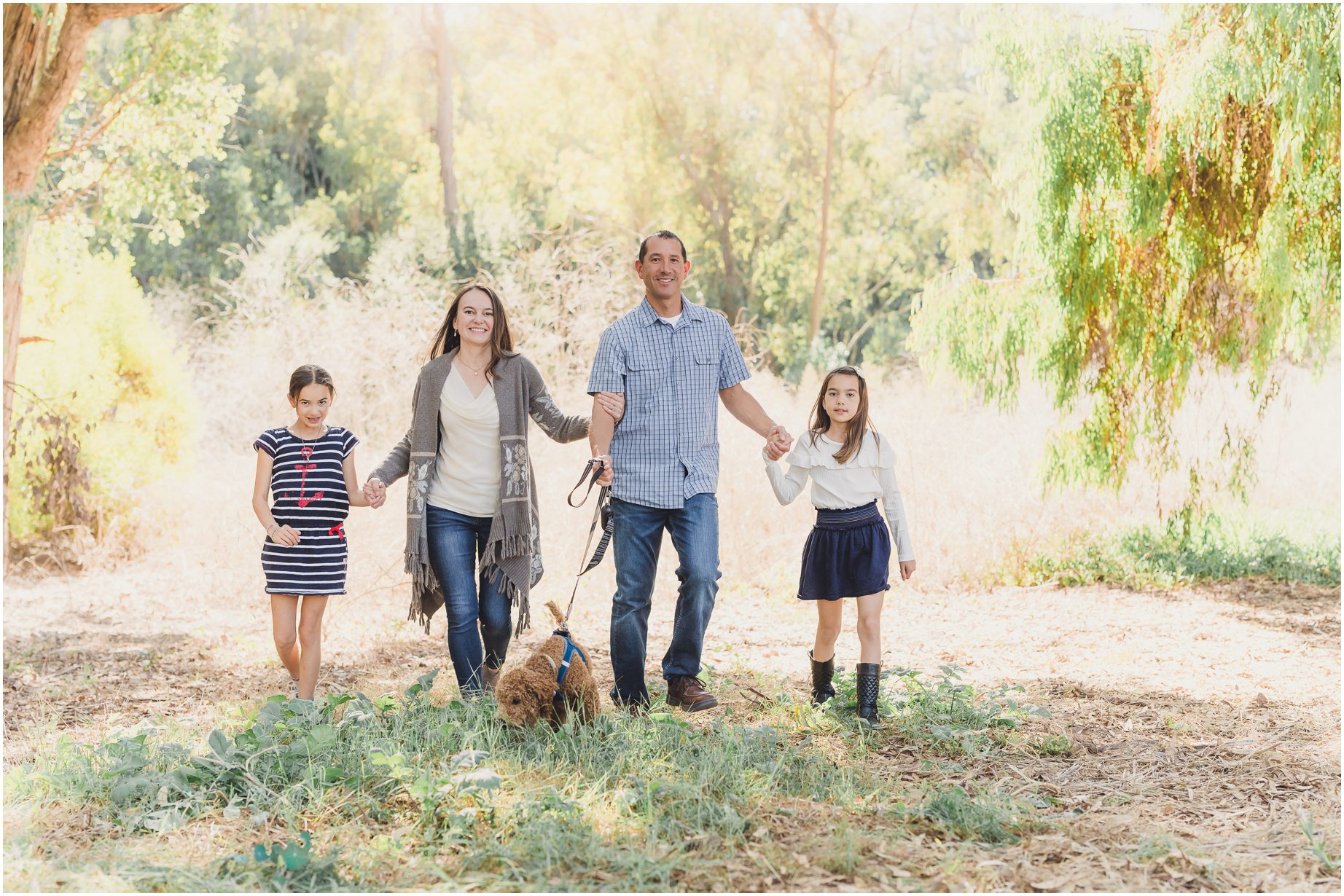 A family poses for portraits at their Fall Mini Session in the South Bay