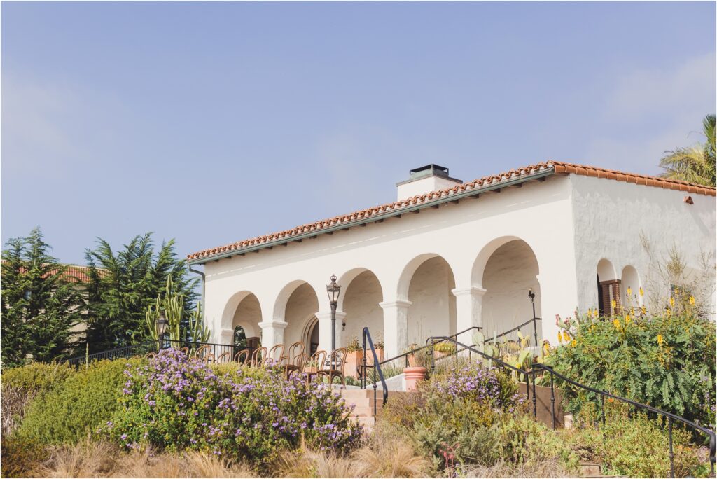 A cliffside View of Casa Romantica in San Clemente