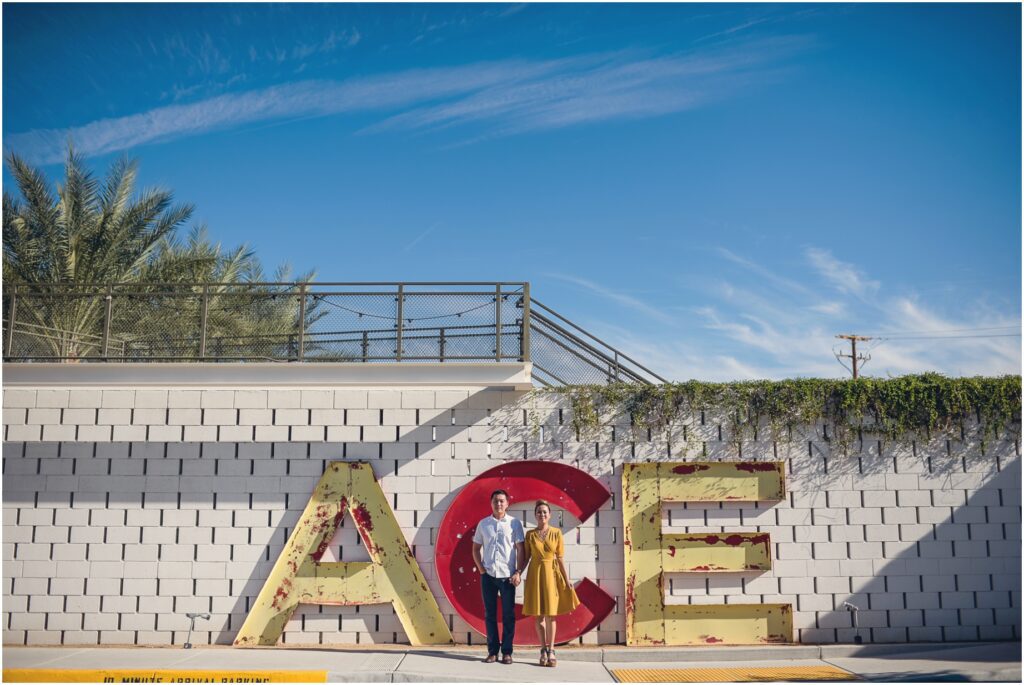 Chic ace hotel engagement in Palm Springs
