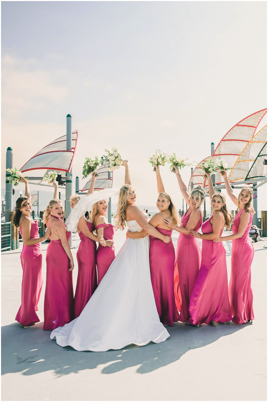 Bridal party at Redondo Beach Pier