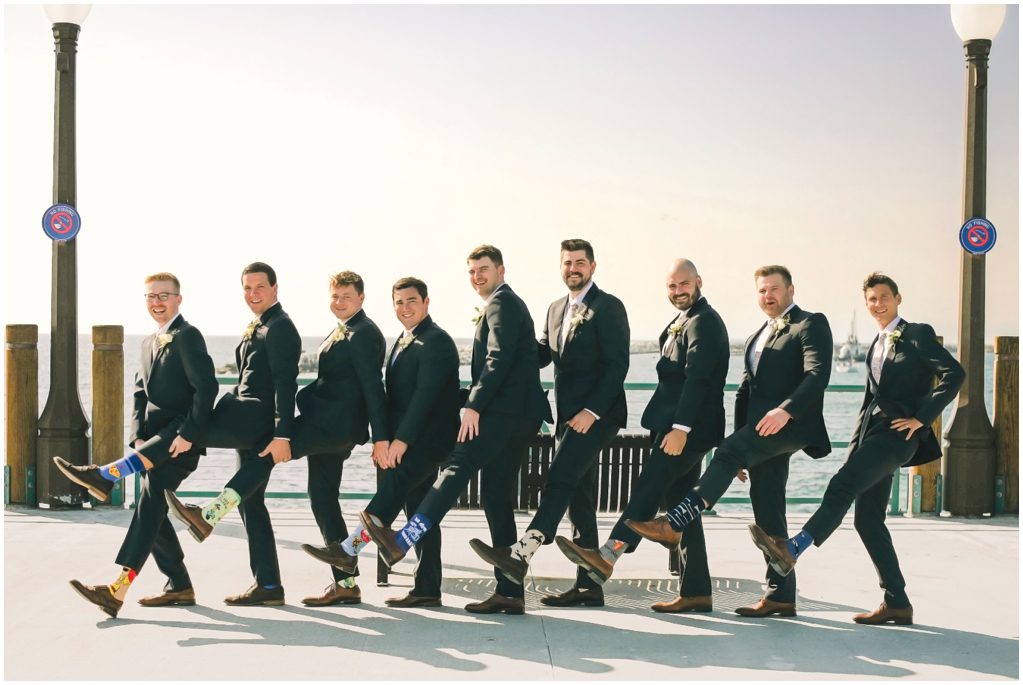 Groom and Groomsmen show their socks