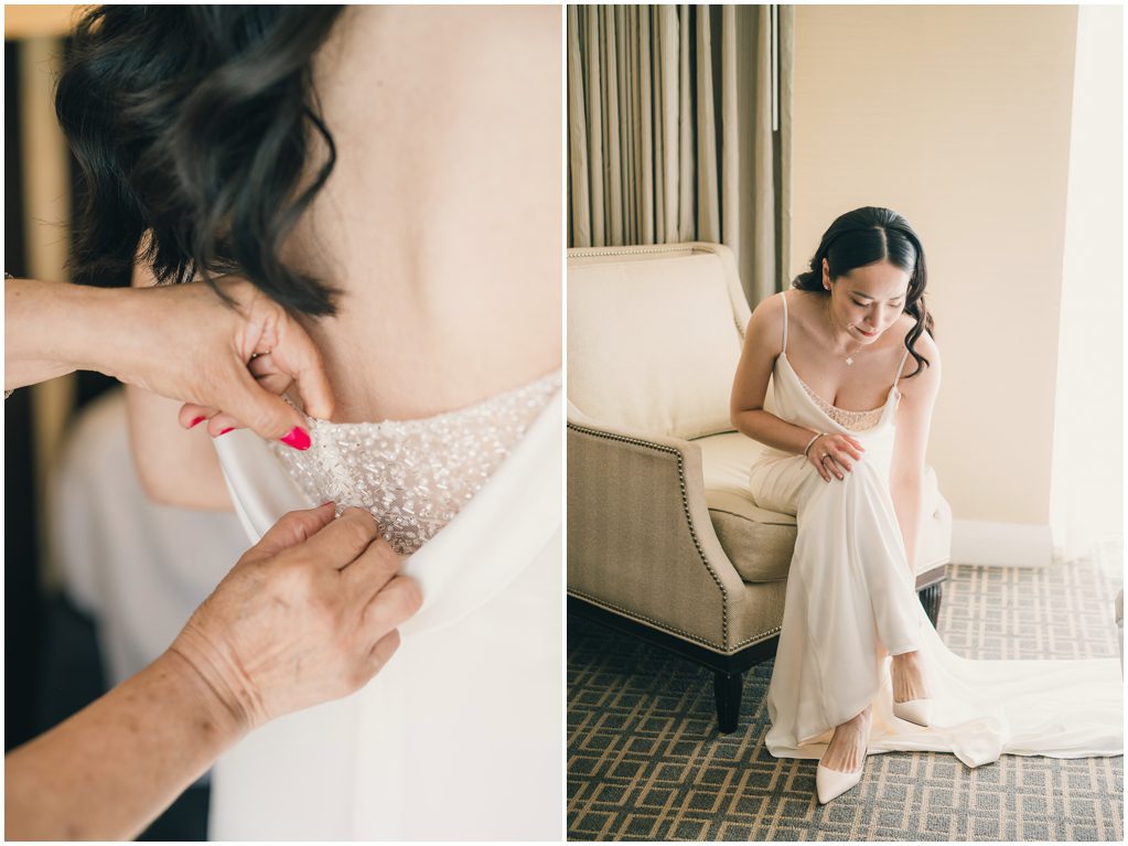 Bride getting ready Downtown LA wedding