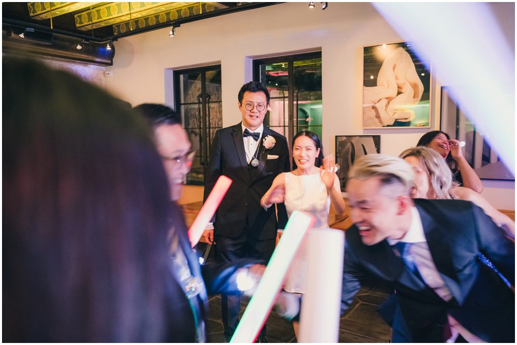 Bride and groom at Wedding reception Downtown LA