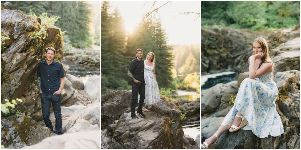 Magic at Moulton Falls // Engagement Pictures from a dream 3 A couple stands together at moulton falls